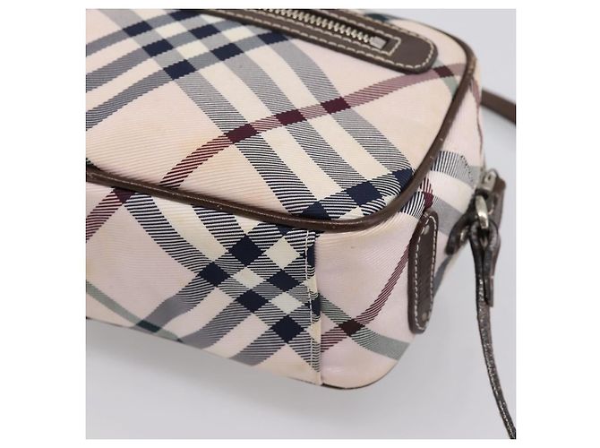 Borsa a tracolla BURBERRY Nova Check Blue Label Canvas Beige Silver Auth bs36934 Argento - vista 15