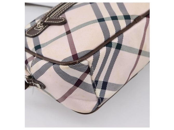 Borsa a tracolla BURBERRY Nova Check Blue Label Canvas Beige Silver Auth bs36934 Argento - vista 16