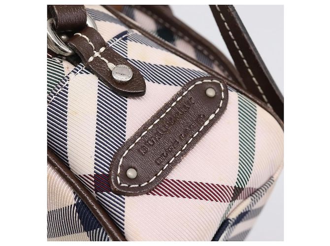 Borsa a tracolla BURBERRY Nova Check Blue Label Canvas Beige Silver Auth bs36934 Argento - vista 17