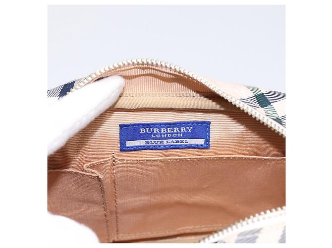 Borsa a tracolla BURBERRY Nova Check Blue Label Canvas Beige Silver Auth bs36934 Argento - vista 18
