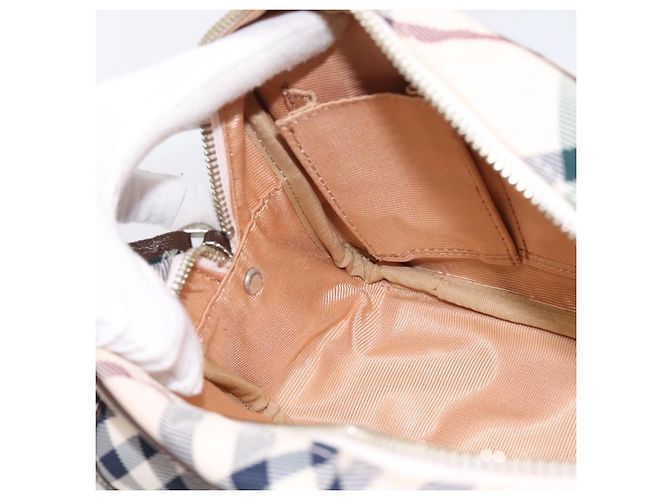 Borsa a tracolla BURBERRY Nova Check Blue Label Canvas Beige Silver Auth bs36934 Argento - vista 20