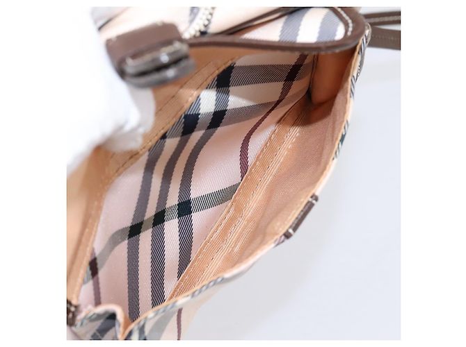 Borsa a tracolla BURBERRY Nova Check Blue Label Canvas Beige Silver Auth bs36934 Argento - vista 22