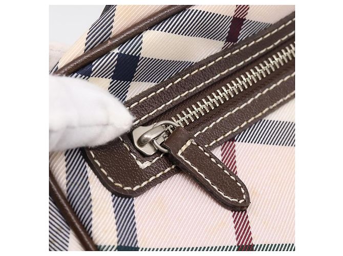 Borsa a tracolla BURBERRY Nova Check Blue Label Canvas Beige Silver Auth bs36934 Argento - vista 23
