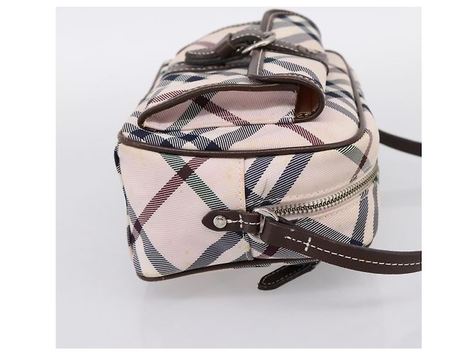 Borsa a tracolla BURBERRY Nova Check Blue Label Canvas Beige Silver Auth bs36934 Argento - vista 4