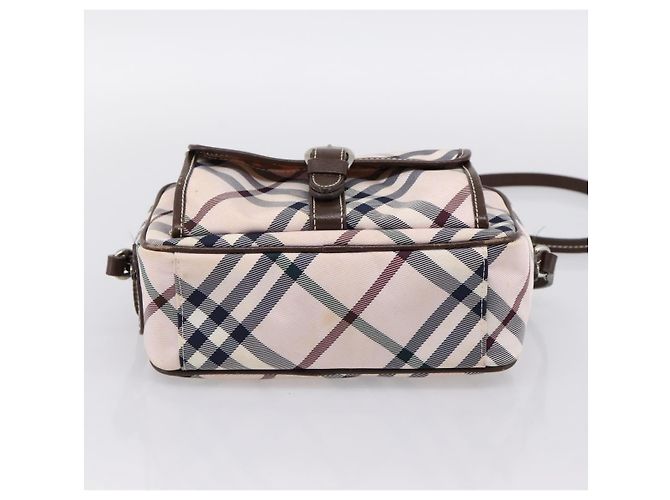 Borsa a tracolla BURBERRY Nova Check Blue Label Canvas Beige Silver Auth bs36934 Argento - vista 5