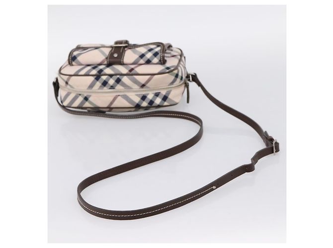 Borsa a tracolla BURBERRY Nova Check Blue Label Canvas Beige Silver Auth bs36934 Argento - vista 7