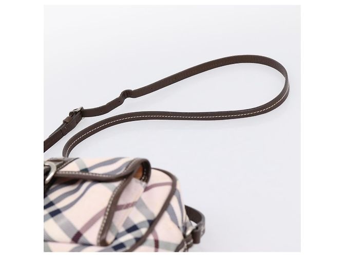 Borsa a tracolla BURBERRY Nova Check Blue Label Canvas Beige Silver Auth bs36934 Argento - vista 8