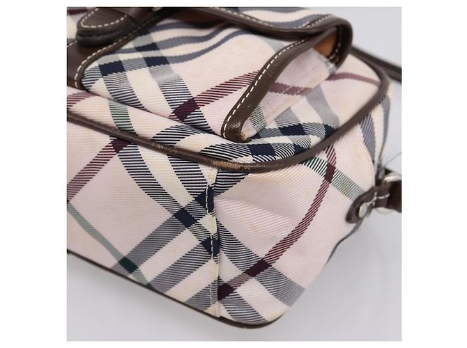 Borsa a tracolla BURBERRY Nova Check Blue Label Canvas Beige Silver Auth bs36934 Argento - vista 9