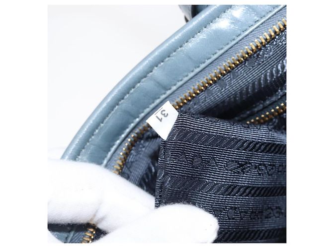 Borsa a mano PRADA Bonnie Large in pelle 2way Blu Oro Auth yk20726SAM D'oro - vista 10
