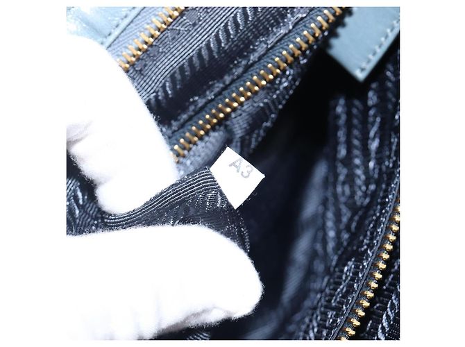 Borsa a mano PRADA Bonnie Large in pelle 2way Blu Oro Auth yk20726SAM D'oro - vista 11