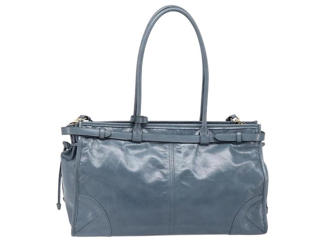 Borsa a mano PRADA Bonnie Large in pelle 2way Blu Oro Auth yk20726SAM D'oro - vista 2