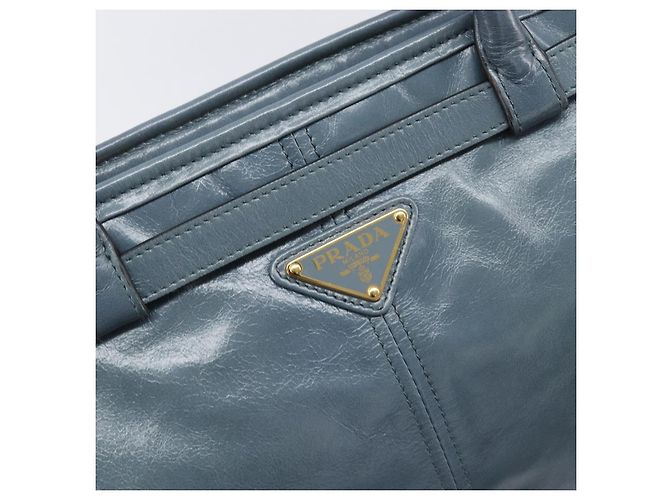 Borsa a mano PRADA Bonnie Large in pelle 2way Blu Oro Auth yk20726SAM D'oro - vista 21