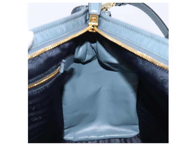 Borsa a mano PRADA Bonnie Large in pelle 2way Blu Oro Auth yk20726SAM D'oro - vista 24