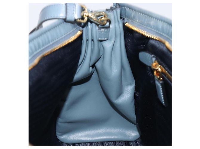 Borsa a mano PRADA Bonnie Large in pelle 2way Blu Oro Auth yk20726SAM D'oro - vista 25