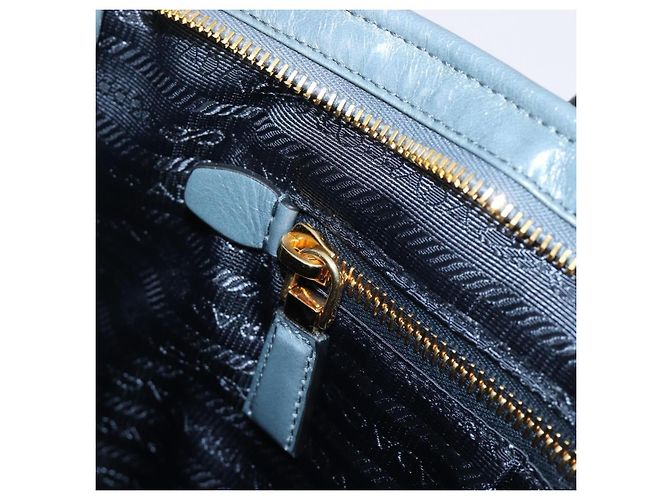 Borsa a mano PRADA Bonnie Large in pelle 2way Blu Oro Auth yk20726SAM D'oro - vista 26