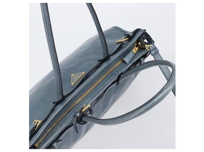 Borsa a mano PRADA Bonnie Large in pelle 2way Blu Oro Auth yk20726SAM D'oro - vista 6