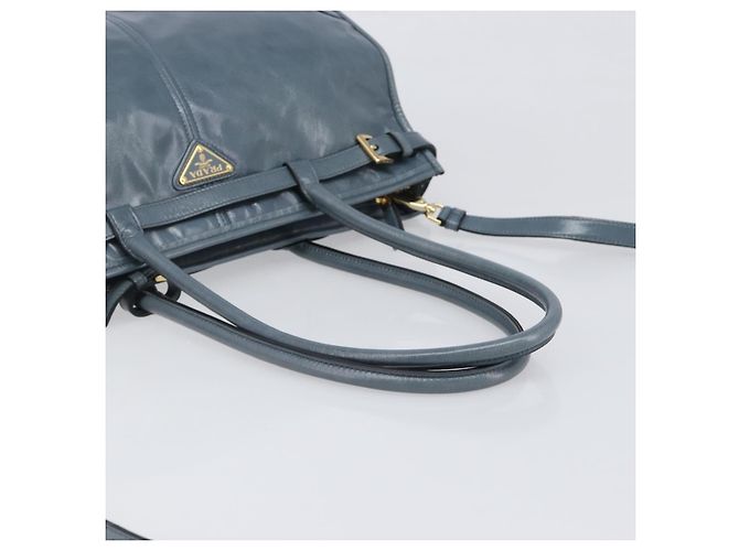 Borsa a mano PRADA Bonnie Large in pelle 2way Blu Oro Auth yk20726SAM D'oro - vista 7