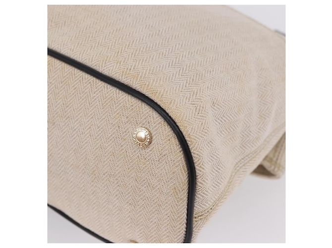 Bulgari Borsa a Mano BVLGARI Canvas 2way Beige Tono Oro Auth 202121A - vista 19