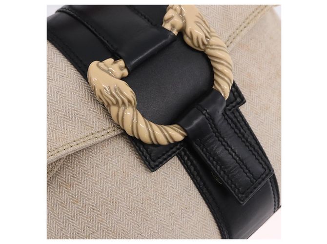 Bulgari Borsa a Mano BVLGARI Canvas 2way Beige Tono Oro Auth 202121A - vista 21