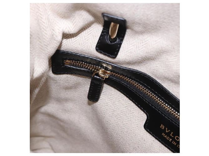 Bulgari Borsa a Mano BVLGARI Canvas 2way Beige Tono Oro Auth 202121A - vista 26