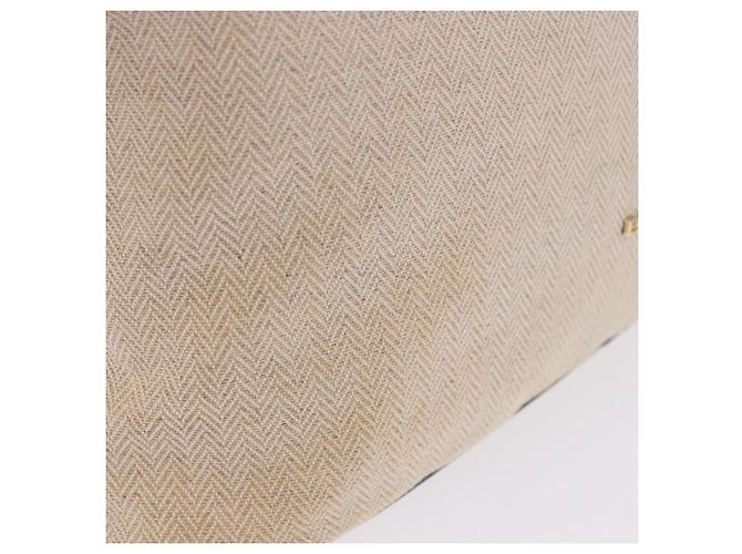 Bulgari Borsa a Mano BVLGARI Canvas 2way Beige Tono Oro Auth 202121A - vista 3