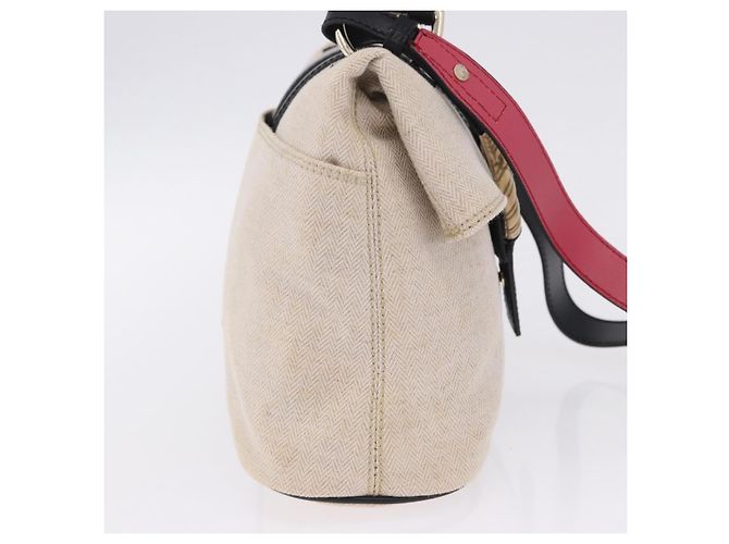 Bulgari Borsa a Mano BVLGARI Canvas 2way Beige Tono Oro Auth 202121A - vista 5