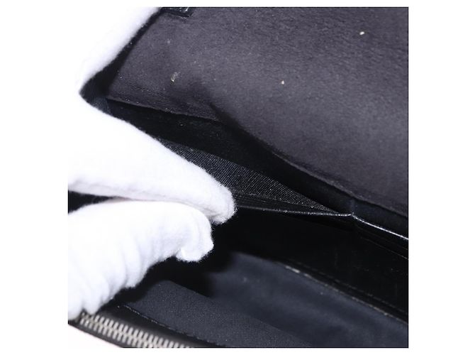 Borsa a tracolla con catena FENDI in pelle nera e argento 8M0346 Auth 202140 Nero - vista 22