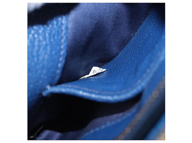 Borsa a tracolla Miu Miu in pelle blu e oro Auth 200087A D'oro - vista 12