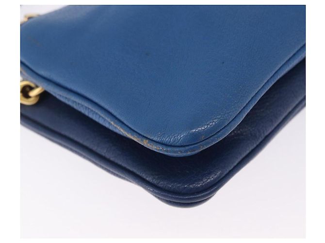 Borsa a tracolla Miu Miu in pelle blu e oro Auth 200087A D'oro - vista 14