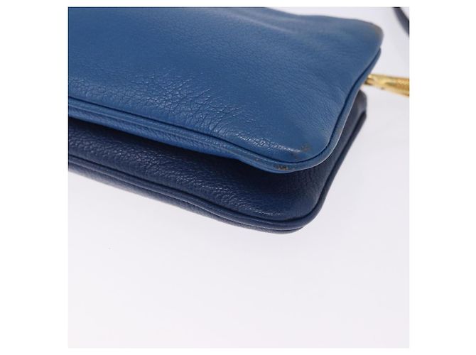 Borsa a tracolla Miu Miu in pelle blu e oro Auth 200087A D'oro - vista 15