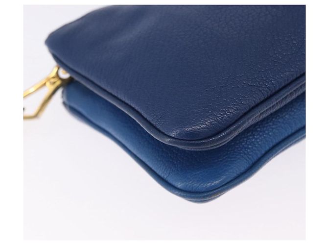 Borsa a tracolla Miu Miu in pelle blu e oro Auth 200087A D'oro - vista 16