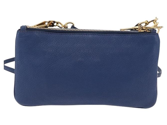 Borsa a tracolla Miu Miu in pelle blu e oro Auth 200087A D'oro - vista 2