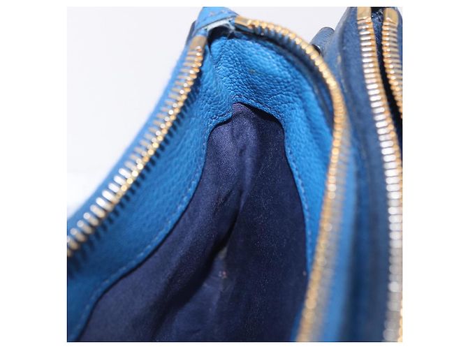 Borsa a tracolla Miu Miu in pelle blu e oro Auth 200087A D'oro - vista 23