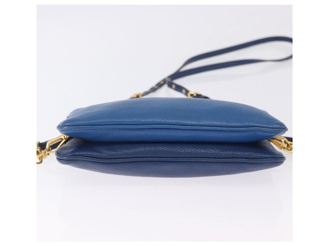 Borsa a tracolla Miu Miu in pelle blu e oro Auth 200087A D'oro - vista 5