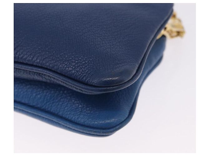 Borsa a tracolla Miu Miu in pelle blu e oro Auth 200087A D'oro - vista 9