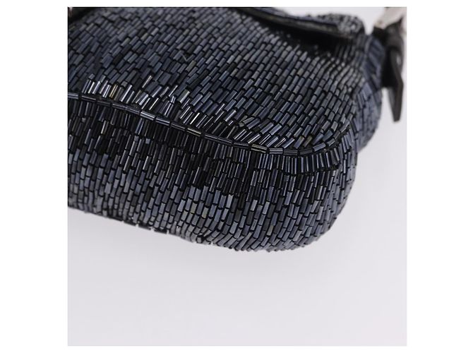 Borsa a tracolla FENDI Mamma Baguette perline Navy Silver Auth yk20785SAM Argento Blu navy - vista 16