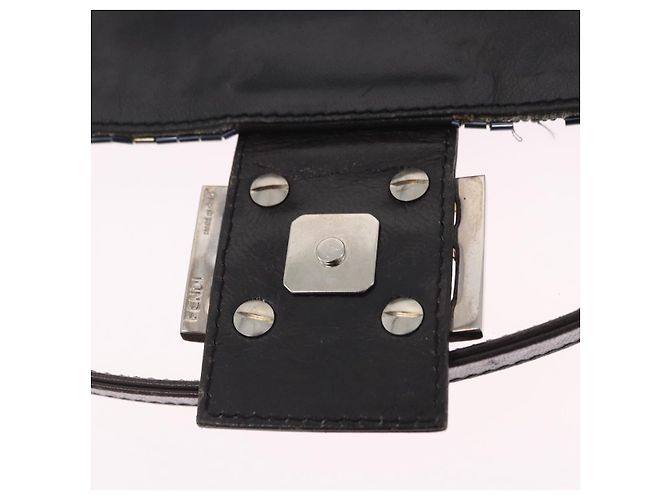 Borsa a tracolla FENDI Mamma Baguette perline Navy Silver Auth yk20785SAM Argento Blu navy - vista 21
