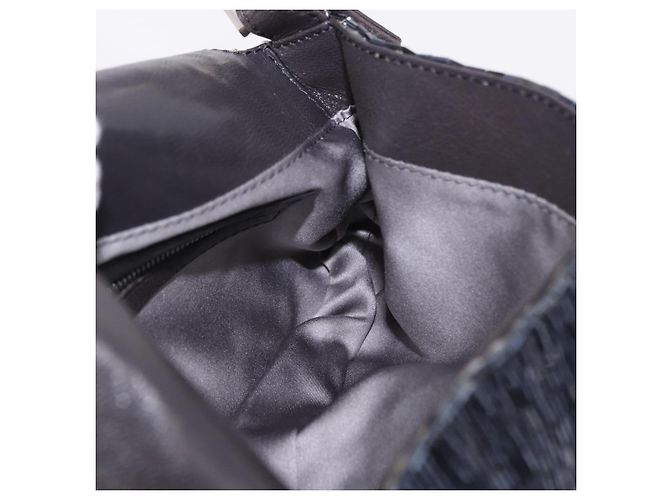Borsa a tracolla FENDI Mamma Baguette perline Navy Silver Auth yk20785SAM Argento Blu navy - vista 24