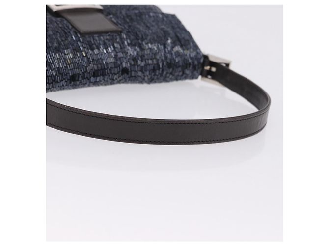 Borsa a tracolla FENDI Mamma Baguette perline Navy Silver Auth yk20785SAM Argento Blu navy - vista 7