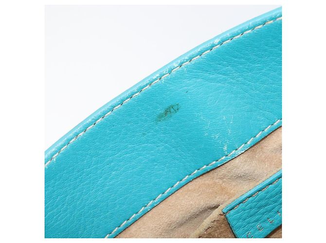 Céline CELINE Boogie Bag Leather Light Blue Gold Auth hk4041 D'oro Blu chiaro - vista 10