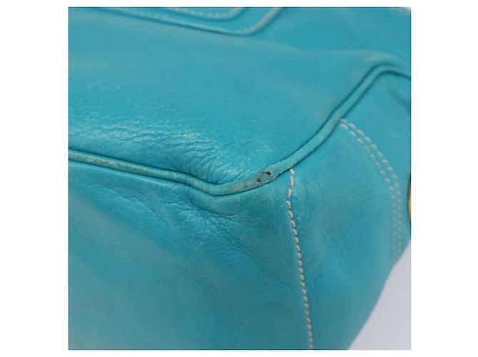 Céline CELINE Boogie Bag Leather Light Blue Gold Auth hk4041 D'oro Blu chiaro - vista 15