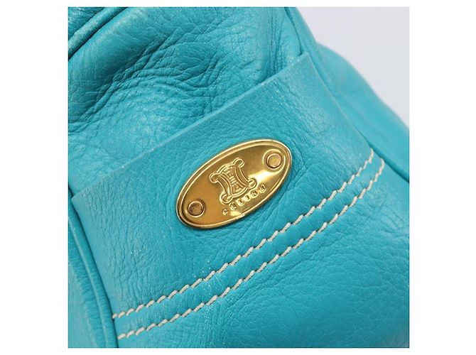 Céline CELINE Boogie Bag Leather Light Blue Gold Auth hk4041 D'oro Blu chiaro - vista 17