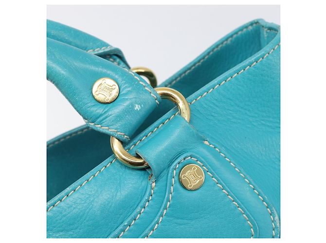 Céline CELINE Boogie Bag Leather Light Blue Gold Auth hk4041 D'oro Blu chiaro - vista 18