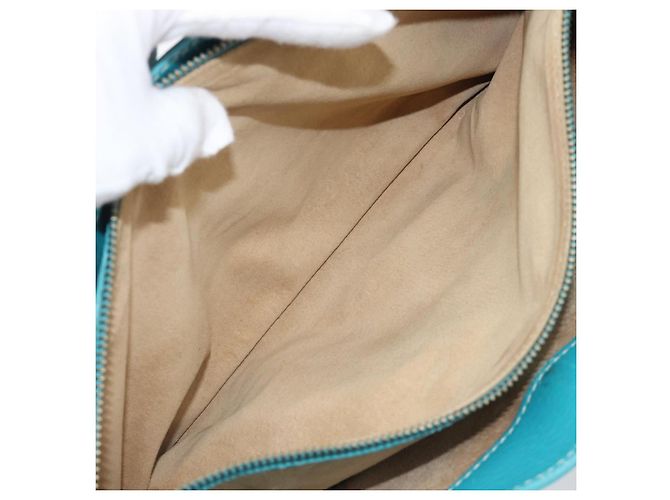 Céline CELINE Boogie Bag Leather Light Blue Gold Auth hk4041 D'oro Blu chiaro - vista 24