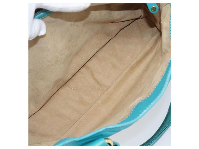 Céline CELINE Boogie Bag Leather Light Blue Gold Auth hk4041 D'oro Blu chiaro - vista 25