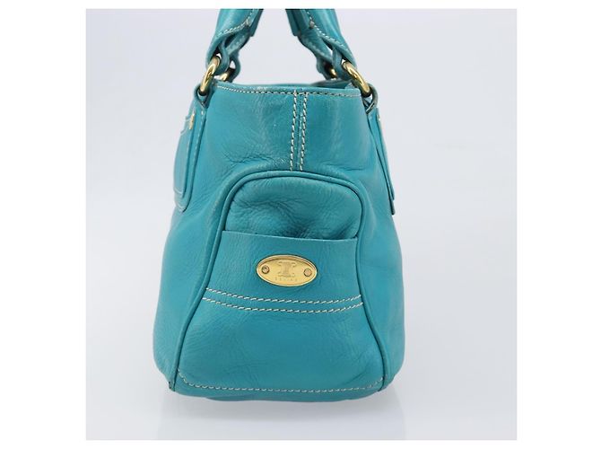 Céline CELINE Boogie Bag Leather Light Blue Gold Auth hk4041 D'oro Blu chiaro - vista 4