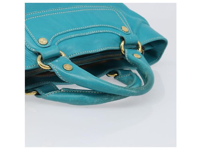 Céline CELINE Boogie Bag Leather Light Blue Gold Auth hk4041 D'oro Blu chiaro - vista 7
