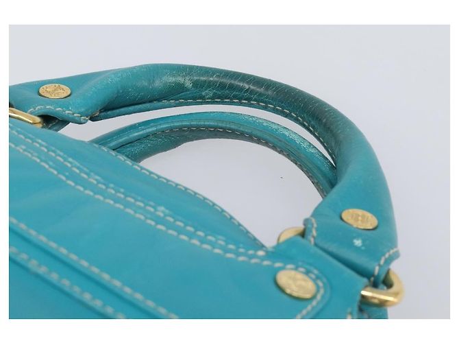 Céline CELINE Boogie Bag Leather Light Blue Gold Auth hk4041 D'oro Blu chiaro - vista 8