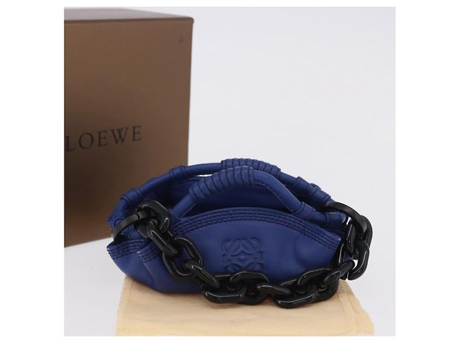 Monedero LOEWE Nappa Aire de piel azul Auth 202034V - vista 12
