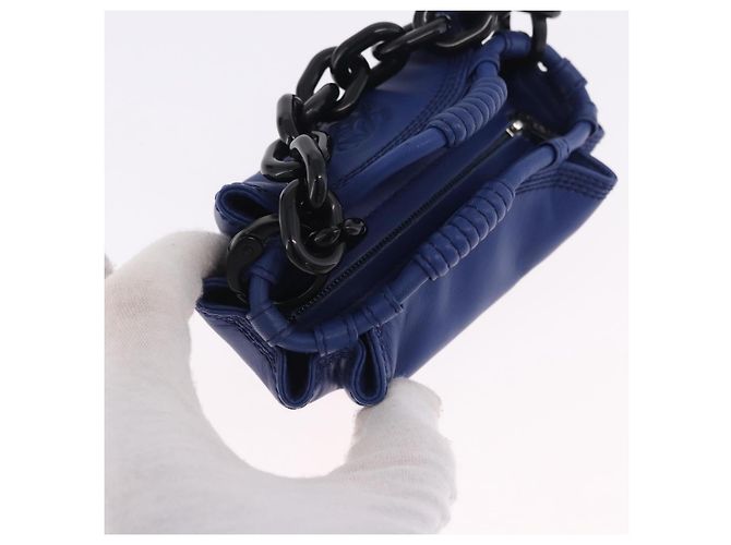 Monedero LOEWE Nappa Aire de piel azul Auth 202034V - vista 6